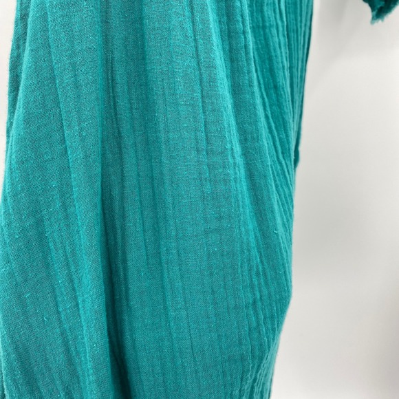 Natural Life Teal Cotton Gauze Tie Neck Dress Size M, Medium, 100% Cotton, Boho - Picture 5 of 10